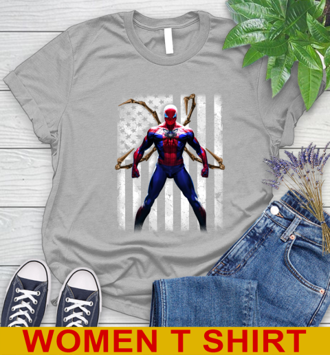 NBA Basketball Charlotte Hornets Spider Man Avengers Marvel American Flag Shirt Women's T-Shirt 5