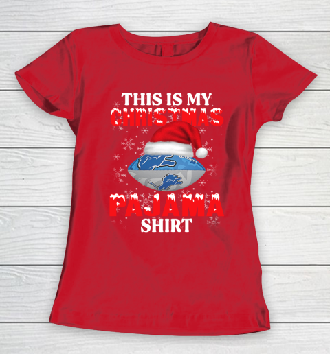 Detroit Lions This Is My Christmas Pajama Shirt NFL Women's T-Shirt 9