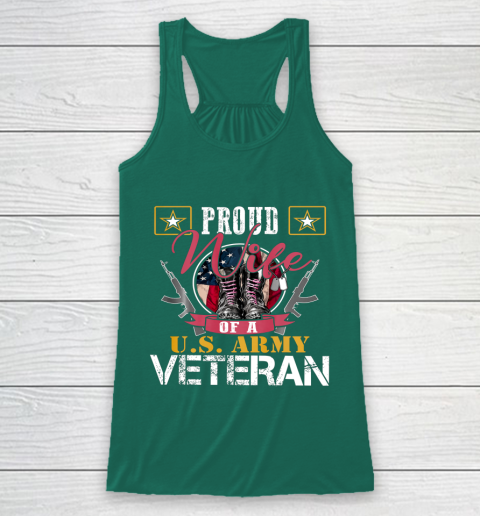 Veteran Shirt Vintage Proud Wife Of A U S Army Veteran Racerback Tank 5