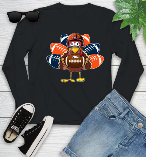 Denver Broncos Turkey Thanksgiving Day Youth Long Sleeve 2
