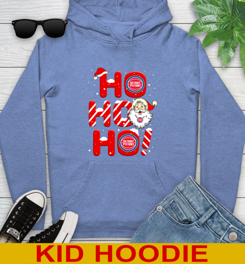 Detroit Pistons NBA Basketball Ho Ho Ho Santa Claus Merry Christmas Shirt Youth Hoodie 12