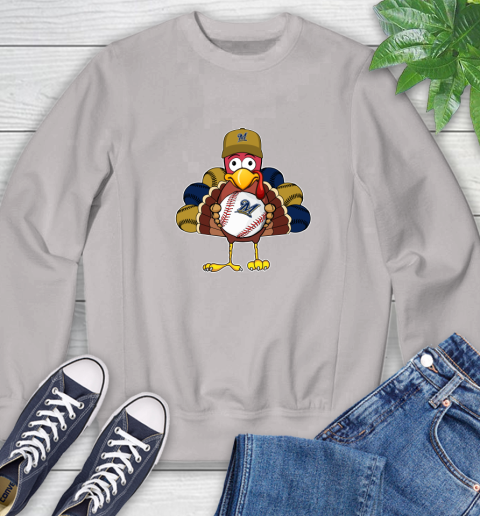 Milwaukee Brewers Turkey thanksgiving Sweatshirt 12