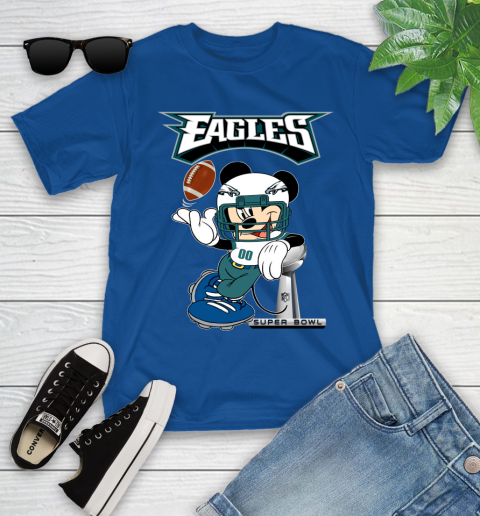 NFL Philadelphia Eagles Mickey Mouse Disney Super Bowl Football T Shirt Youth T-Shirt 9