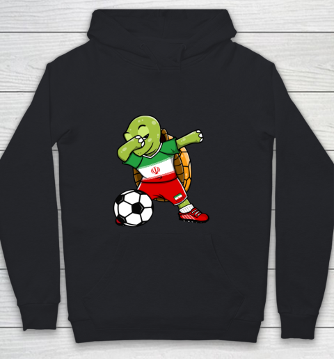 Dabbing Turtle Iran Soccer Fans Jersey Iranian Football Youth Hoodie