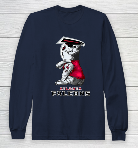 NFL Football My Cat Loves Atlanta Falcons Long Sleeve T-Shirt 2