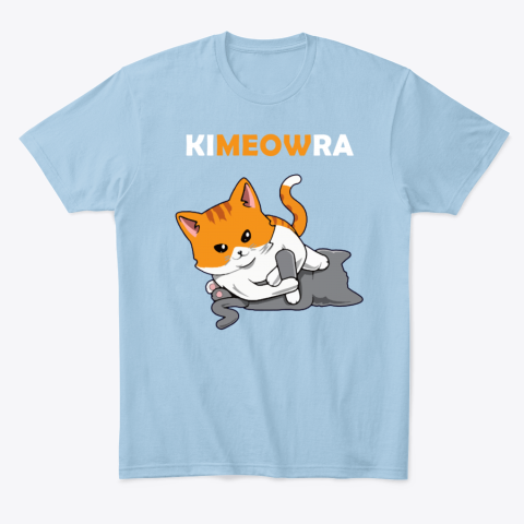 bkv6 jiu jitsu kimura kimeowra cats classic t shirt 2 front light blue
