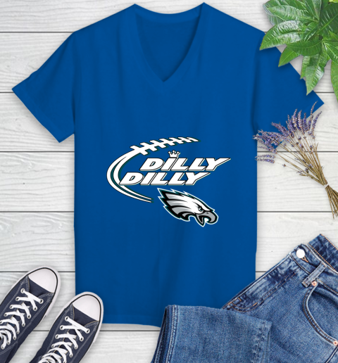 NFL Philadelphia Eagles Dilly Dilly Football Sports Women's V-Neck T-Shirt 10