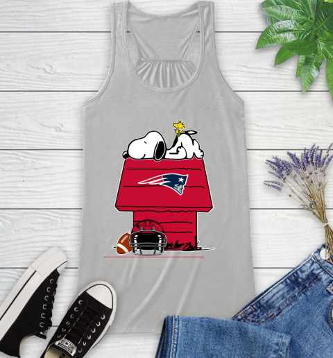 New England Patriots NFL Football Snoopy Woodstock The Peanuts Movie Racerback Tank