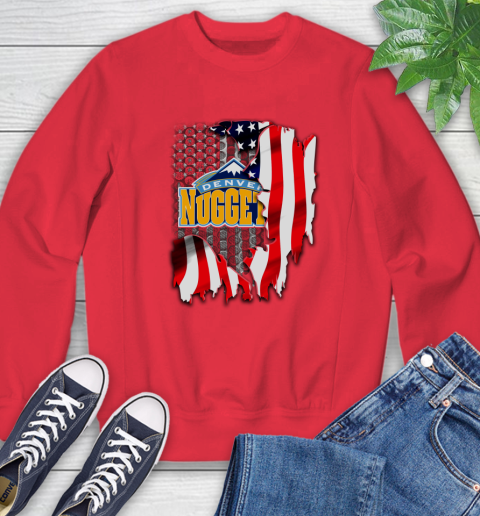Denver Nuggets NBA Basketball American Flag Sweatshirt 10