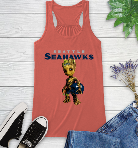 Seattle Seahawks NFL Football Groot Marvel Guardians Of The Galaxy Racerback Tank 4