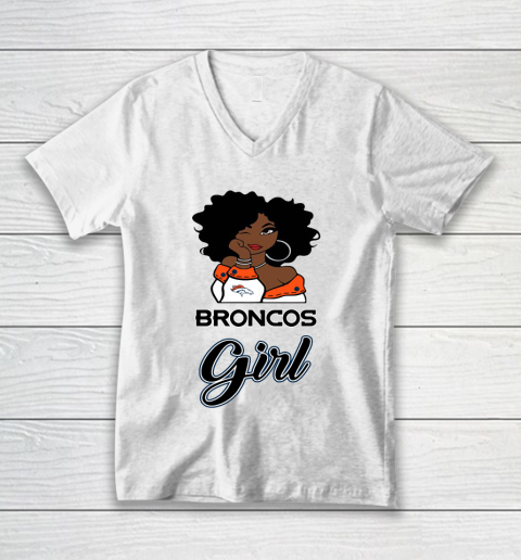 Denver Broncos Girl NFL V-Neck T-Shirt 2