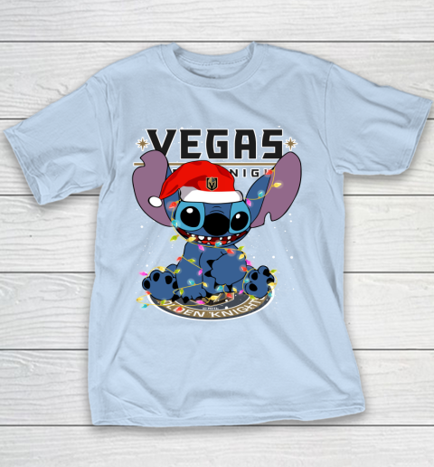 Vegas Golden Knights NHL Hockey noel stitch Christmas Youth T-Shirt 4