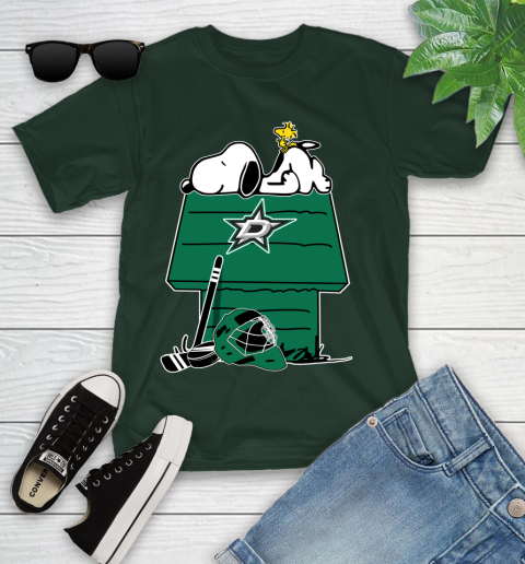 Dallas Stars NHL Hockey Snoopy Woodstock The Peanuts Movie Youth T-Shirt 5