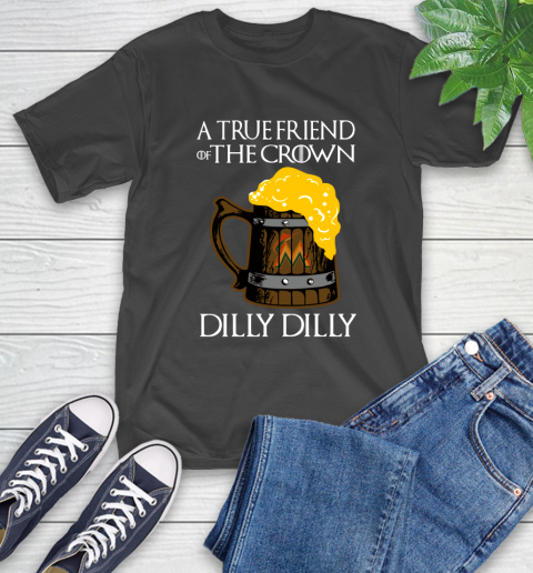 MLB Miami Marlins A True Friend Of The Crown Game Of Thrones Beer Dilly Dilly Baseball T-Shirt