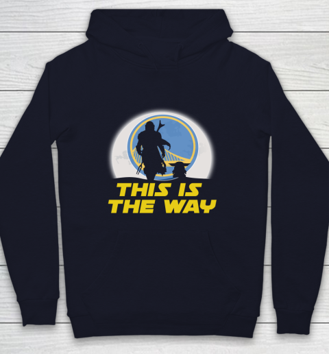 Golden State Warriors NBA Basketball Star Wars Yoda And Mandalorian This Is The Way Youth Hoodie 2