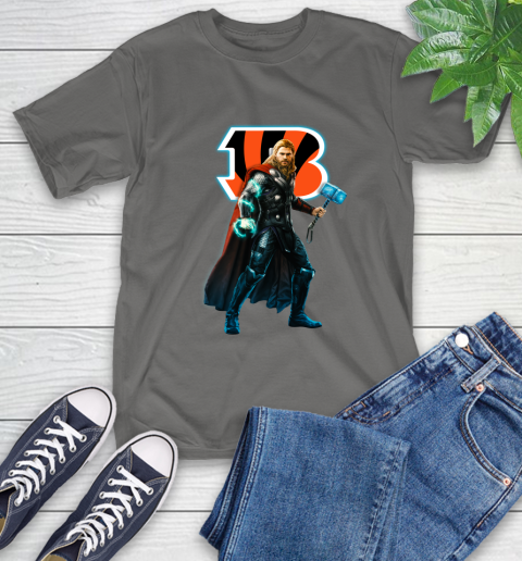 NFL Thor Avengers Endgame Football Cincinnati Bengals T-Shirt 9