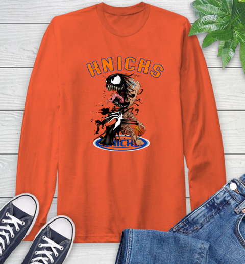 NBA New York Knicks Basketball Venom Groot Guardians Of The Galaxy Long Sleeve T-Shirt 6 NBA New York Knicks Basketball Venom Groot Guardians Of The Galaxy Long Sleeve T-Shirt - Image 6