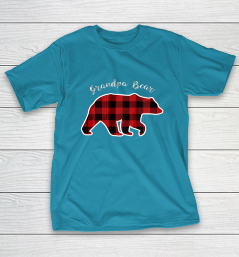GRANDPA BEAR Men Red Plaid Christmas Pajama Family Gift T-Shirt 7