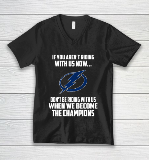 NHL Tampa Bay Lightning Hockey We Become The Champions V-Neck T-Shirt