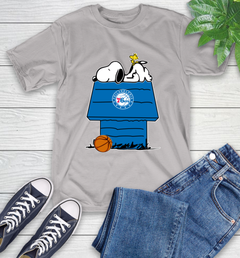 Philadelphia 76ers NBA Basketball Snoopy Woodstock The Peanuts Movie T-Shirt 12