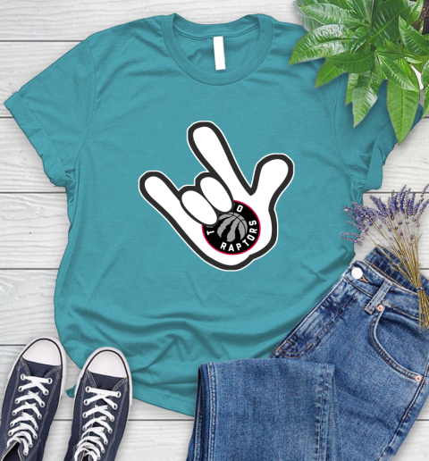 Toronto Raptors NBA Basketball Mickey Rock Hand Disney Women's T-Shirt 12
