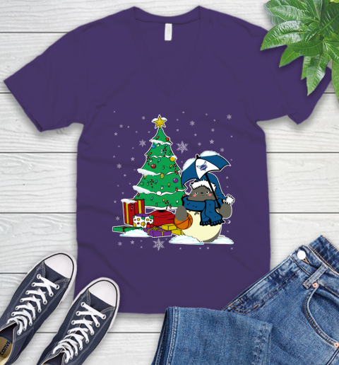 Charlotte Hornets NBA Basketball Cute Tonari No Totoro Christmas Sports V-Neck T-Shirt 9
