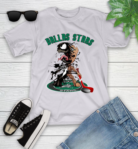 NHL Dallas Stars Hockey Venom Groot Guardians Of The Galaxy Youth T-Shirt 4