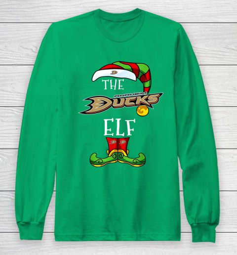 Anaheim Ducks Christmas ELF Funny NHL Long Sleeve T-Shirt 4