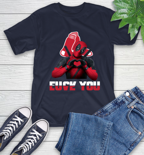 MLB Boston Red Sox Deadpool Love You Fuck You Baseball Sports T-Shirt 3