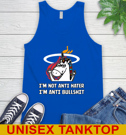 Miami Heat NBA Basketball Unicorn I'm Not Anti Hater I'm Anti Bullshit Tank Top 5