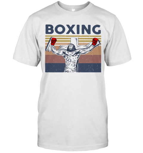 Boxing Jesus Vintage Retro T-Shirt