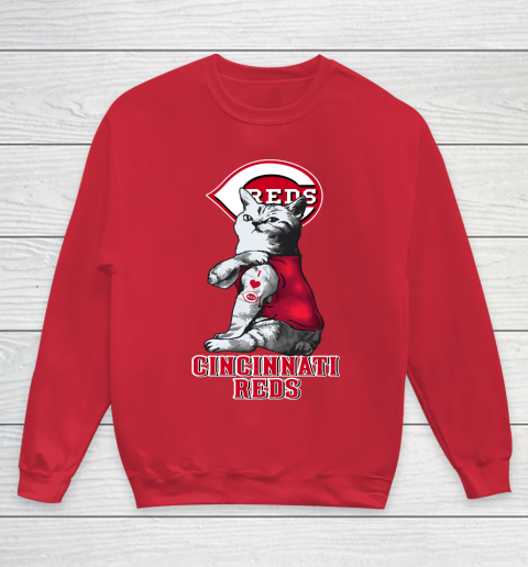MLB Baseball My Cat Loves Cincinnati Reds Youth Sweatshirt 7