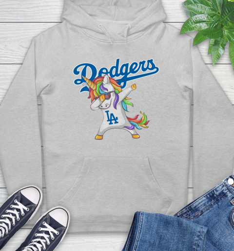 Los Angeles Dodgers MLB Baseball Funny Unicorn Dabbing Sports Hoodie 6