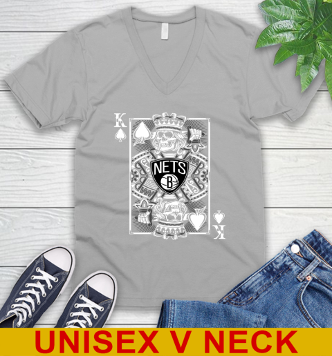 Brooklyn Nets NBA Basketball The King Of Spades Death Cards Shirt V-Neck T-Shirt 3