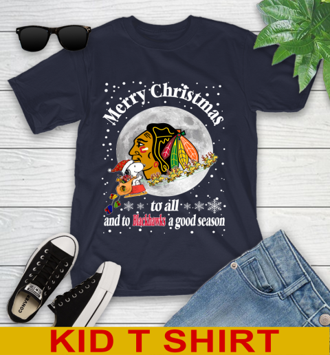 Chicago Blackhawks Merry Christmas To All And To Blackhawks A Good Season NHL Hockey Sports Youth T-Shirt 2