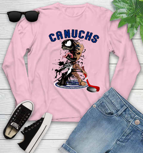NHL Vancouver Canucks Hockey Venom Groot Guardians Of The Galaxy Youth Long Sleeve 10