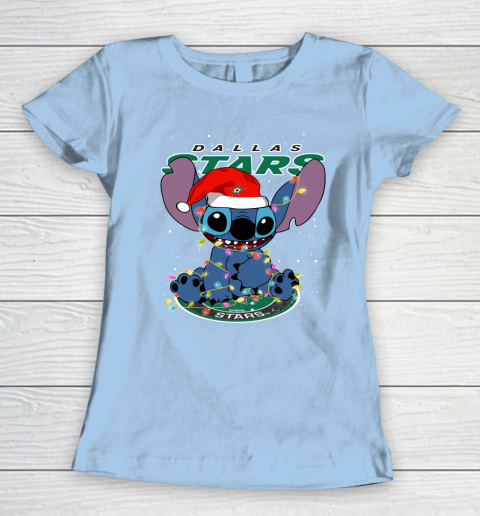 Dallas Stars NHL Hockey noel stitch Christmas Women's T-Shirt 4