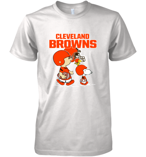 Cleveland Browns Let's Play Football Together Snoopy NFL Premium Men's T-Shirt