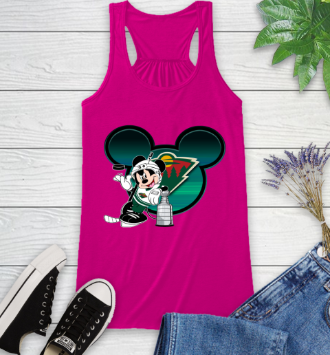 NHL Minnesota Wild Stanley Cup Mickey Mouse Disney Hockey T Shirt Racerback Tank 8