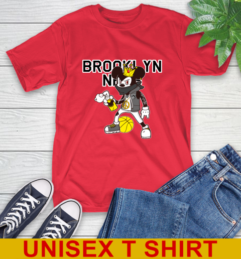 Brooklyn Nets NBA Basketball Mickey Peace Sign Sports T-Shirt - Image 11