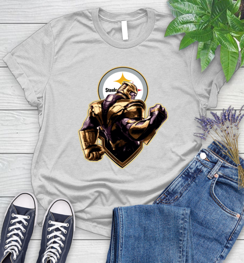 NFL Thanos Avengers Endgame Football Sports Pittsburgh Steelers Women's T-Shirt