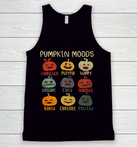 Halloween Pumpkins Emotions Funny Pumpkin Moods Tank Top