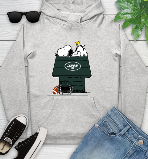 New York Jets NFL Football Snoopy Woodstock The Peanuts Movie Youth Hoodie