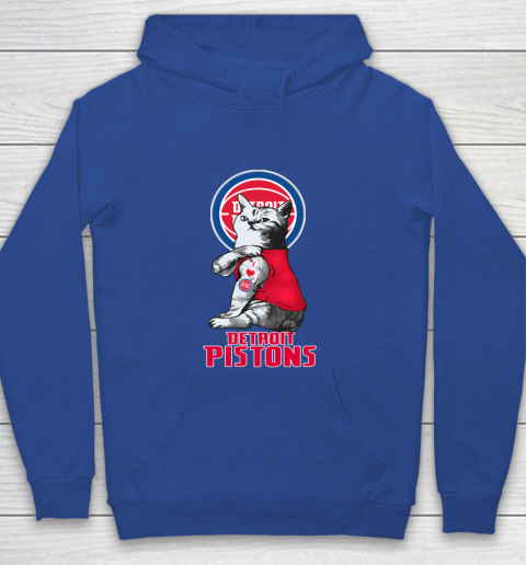 NBA Basketball My Cat Loves Detroit Pistons Youth Hoodie 6