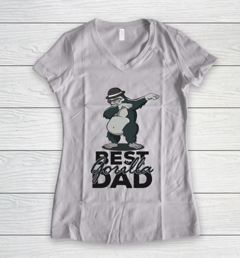Father's Day Funny Gift Ideas Apparel  The best dad Women's V-Neck T-Shirt