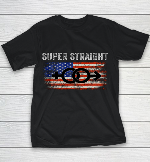 Vintage Us Flag Gender Identity Super Straight Identity Youth T-Shirt