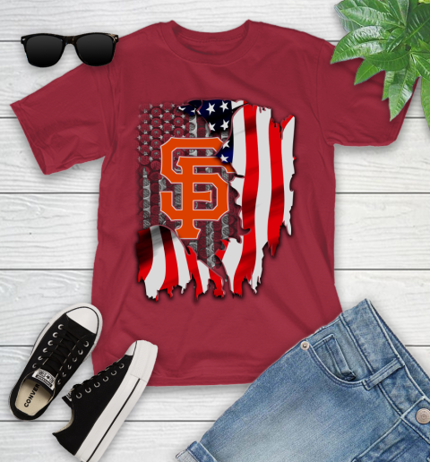 San Francisco Giants MLB Baseball American Flag Youth T-Shirt 14