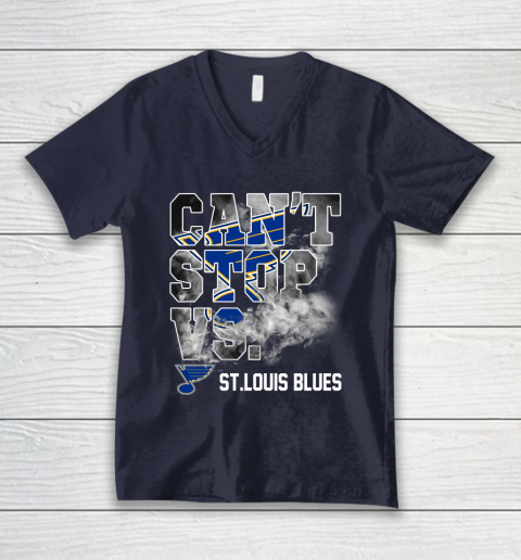 NHL St.Louis Blues Hockey Can't Stop Vs V-Neck T-Shirt 2