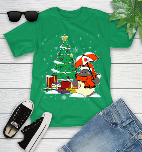 Cleveland Browns NFL Football Cute Tonari No Totoro Christmas Sports Youth T-Shirt 8