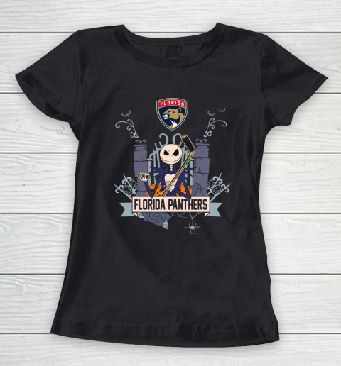 NHL Florida Panthers Hockey Jack Skellington Halloween Women's T-Shirt